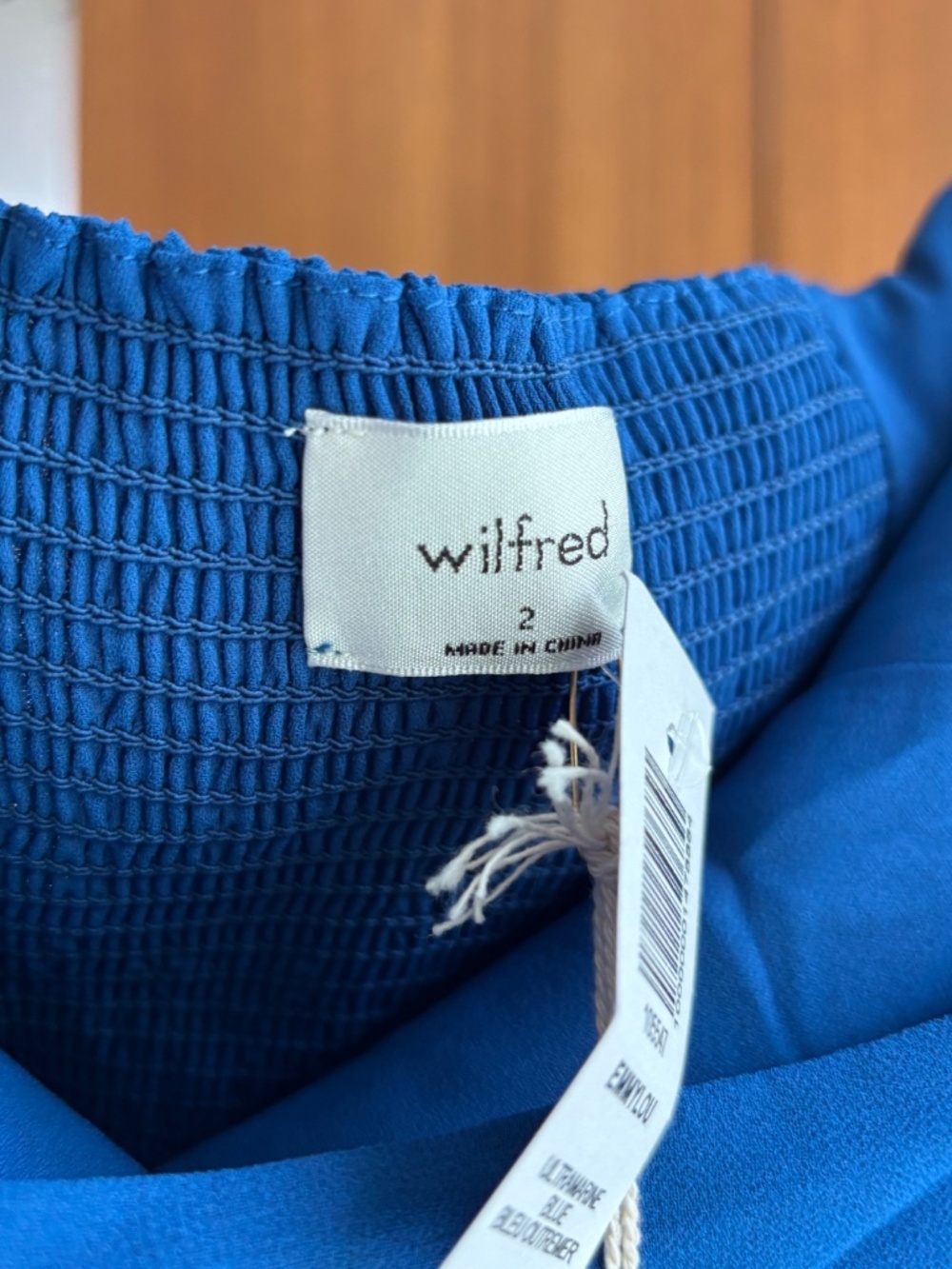 Aritzia Wilfred Emmylou Chiffon Squareneck Mini Dress Blue NWT Size 2 - Picture 9 of 16